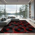 thumbnail image 2 of ODIKA 8'x10' Washable Area Rug Music Vinyl Note Record Tufted Round Bold Center Movie Eight for Dining Room, Large Office, Lounge, Non-Slip Chair-Friendly Mat, 2 of 7