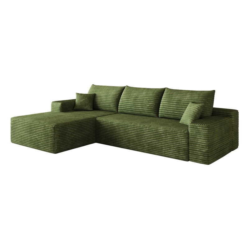 107" Cloud L-Shaped Sectional Sofa with Chaise, Modern Modular Couch with Deep Seat, Plush Corduroy Upholstered Sofa for Living Room, Bedroom & Apartment, No Assembly Required