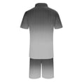 thumbnail image 3 of toraway Costumes pour Hommes Ensemble 2 Pcs Costume Imprimé Mode Dégradé Rayé m, 3 of 4