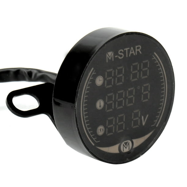 3 In 1 Motorcycle ATV Voltmeter+Electronic Clock+Thermometer
