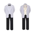 thumbnail image 2 of 7pc Boy Formal Black & White Suit Tux Set Satin Bow Tie & Vest Baby Sm-20 Teen, 2 of 3