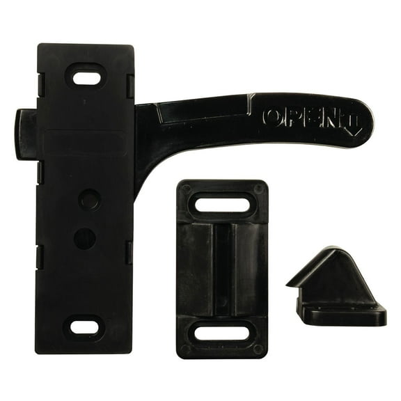 JR Products 06-11865 Black Bi-Directional Screen Door Latch