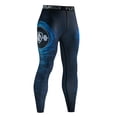 thumbnail image 2 of IWRICH Men's Compression Pants Workout Tights Leggings Base Layer Boxing Running Athletic Tights 01-Blue XL, 2 of 5