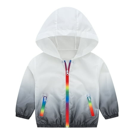 

kpmatpey Toddler Boys Girls Clothes Sun Protection Zipper Hoodies Lightweight Jackets Color Block Outwear with Pockets