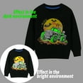 thumbnail image 2 of HILEELANG Toddler Boy Black Sweatshirts Halloween Skeleton Truck Graphic Glow in the Dark Crewneck Long Sleeve Pullover Cotton Top Sweater Shirts 5T, 2 of 5