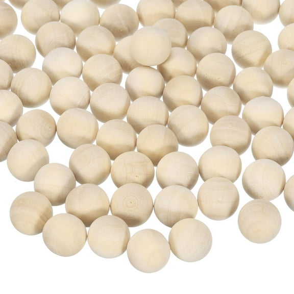 100 Packs Round Wood Balls 15mm Diameter Unfinished Solid Wooden Spheres, Natural Wood Craft Balls