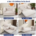 thumbnail image 4 of Alukang 79'' Convertible Folding Sofa Bed, Boneless Couch with Fixed-Shape Frame, Corduroy Loveseat Sleeper Sofa for Living Room Bedroom, Modular Sectional Compressed Floor Sofa Couch (Beige), 4 of 8