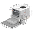 thumbnail image 2 of Lohoms Stainless Steel Litter Box with Lid, XL Extra Large Enclosed Cat Litter Box for Big Cats 110° Flip Cover, Front & Top Dual Entry, High Sided Litter Box & Pedal & Scoop, Anti-Leakage, 2 of 11