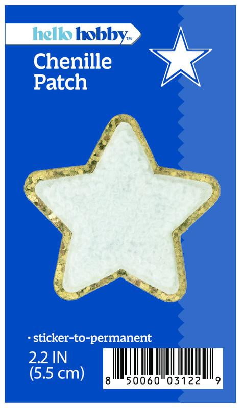 Hello Hobby White Chenille Star Patch