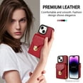 thumbnail image 3 of Nalacover Wallet Case for iPhone 14,with Removable Adjustable Shoulder Strap,PU Leather Back Zipper Pocket Card Holder Stand Purse Shockproof Phone Case for Women Men,Red, 3 of 8