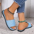thumbnail image 7 of Womens Sandals Women's Summer New Plus Size Frosted Sequin Line Over Beach Flats Light Sandals, 7 of 7