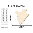 thumbnail image 2 of Unfinished Wood Burundi Country Shape - East Africa Craft - up to 46" DIY 24" / 1/8", 2 of 3