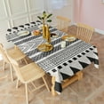 thumbnail image 3 of Rectangle Waterproof Tablecloth 60×102 Inch, Black Lines Bohemia Style Reusable Indoor/Outdoor Durable Table Cover for Party Kitchen Dinner Room Decor, 3 of 6