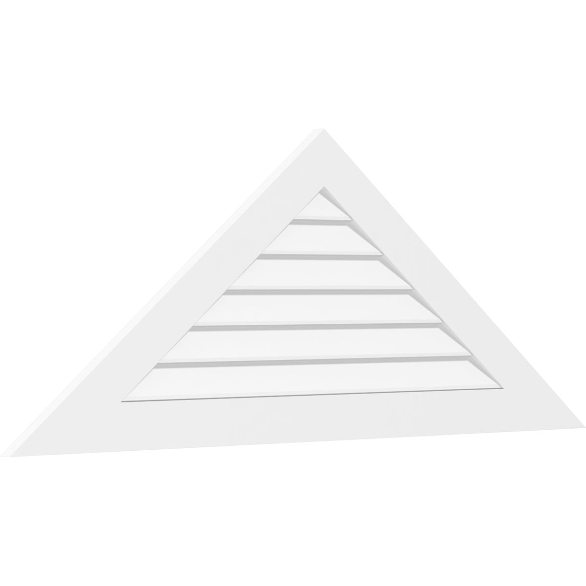 58"W x 19-3/8"H Triangle Surface Mount PVC Gable Vent 8/12 Pitch: Non-Functional, w/ 3-1/2"W x 1"P Standard Frame