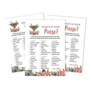 Inkdotpot 50 Sheets What'sIn Your PurseBaby Shower GameCards Deer Jungle Animals Activity CardsPartyIdea Baby Shower Party Supply