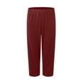 thumbnail image 4 of mgoYE Women's and Plus-Size Knee-Length Leggings Yoga Shorts for Ladies Indoor Outdoor Clothes(Red,2XL), 4 of 5