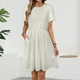 thumbnail image 2 of Off White Women's Dress Short Sleeve Summer Sundress Summer Women Clothes, 2 of 7