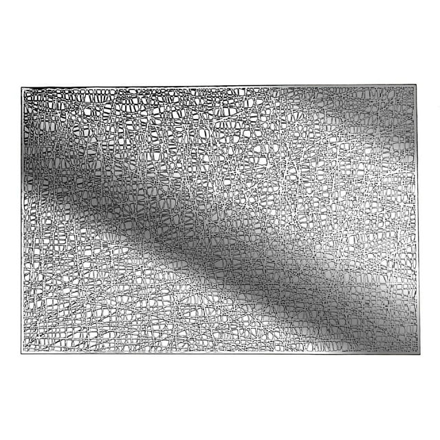 IH Casa Decor Metallic Laser Cut Pvc Pleatmat Sisal Silver - Ensemble De 12