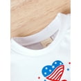 thumbnail image 5 of Bagilaanoe 4th of July Clothes for Newborn Baby Girls Short Sleeve Letter Print T-shirt Tops + Stars Shorts + Hairband 3M 6M 12M 18M Infant Independence Day Outfits 3pcs Short Pants Set, 5 of 9