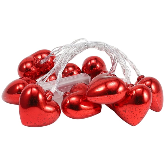 Cinvoph Valentine's Day String Lights - 5FT 10 LED Heart Warm Fairy Light Battery Operated Lights for Wedding DIY Indoor Valentine's Day Gift, Red