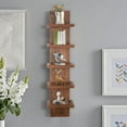 thumbnail image 6 of 5 Tier Wall Shelf Unit, Brown Wall Shelf, Multifunctional Display Floating Shelf, Bedroom and Home Decor Organizer, 6 of 8