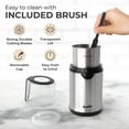 thumbnail image 5 of Kaffe Electric Blade Coffee Grinder w/Removable Cup. 4.5oz 14-Cup Capacity. Cleaning Brush Included. Perfect Grinder for Coffee, Tea, Spices, Corn, Herbs. (Stainless Steel), 5 of 6