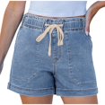 thumbnail image 3 of Women's Baggy High Waisted Jean Shorts Pull On Wide Leg Denim with Pockets, 3 of 8