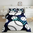 thumbnail image 2 of Feelyou Est Baseball Sleep Bedding Comforter Set for Kids, Fashion Polkadot Stripes Twin Comforter Sets, Cartoon Sports Theme Reversible Bedding Set, Breathable Home Decor, 2 Pieces, 2 of 8