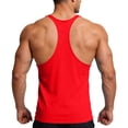 thumbnail image 7 of Men's Stringer Tank Tops Muscule Cut Bodybuilding Gym Vest Y-Back Workout Quick Dry Sleeveless T-Shirt Size 3XL Red, 7 of 7