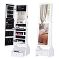 thumbnail image 1 of Standing Jewelry Armoire: With LED Lights, Full-Length Mirror, Adjustable Angle, White, 1 of 6