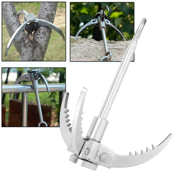 Herwey High Quality 3 Claws Outdoor Stainless Steel Rock Climbing Grappling  Hook Equip 