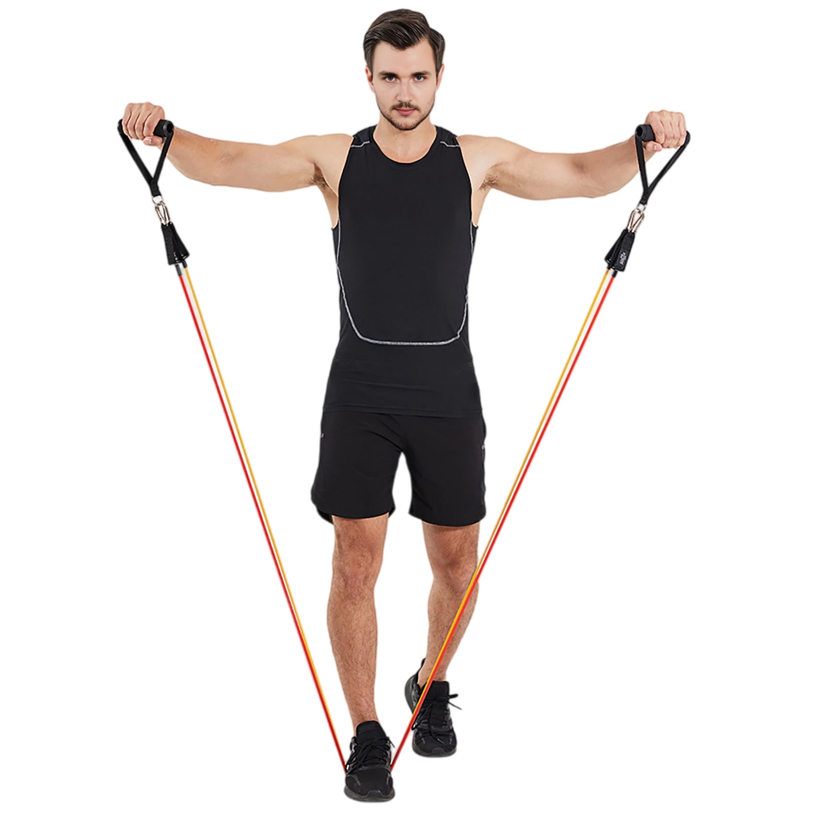 YIFAEUX 11 Pcs Resistance Bands Set Stretch Exercise Bands with Handles Home Gym Workout Bands Up to 100lbs for Physical Therapy Strength Training