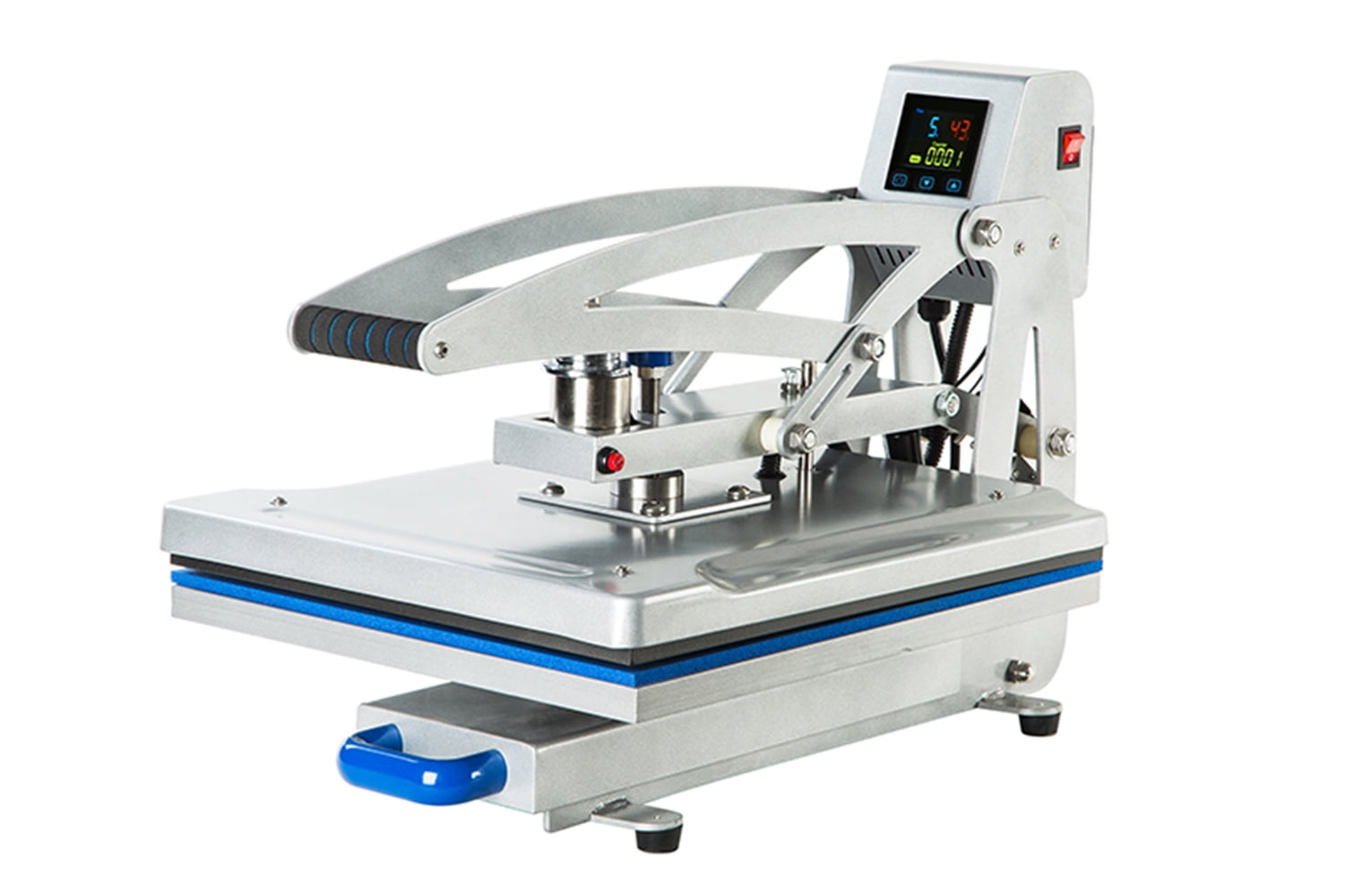 EQCOTWEA Drawer Design Semi-Automatic Electric Heat Press Machine Sublimation Transfe Machine with Silicone Pad