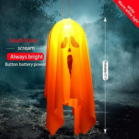 

Halloween Decorations Outdoor Indoor Halloween Party Scene Decoration Ghost Chandelier Ghost Festival Horror Props LED Lights Fall Decor for Home 45*15.5cm