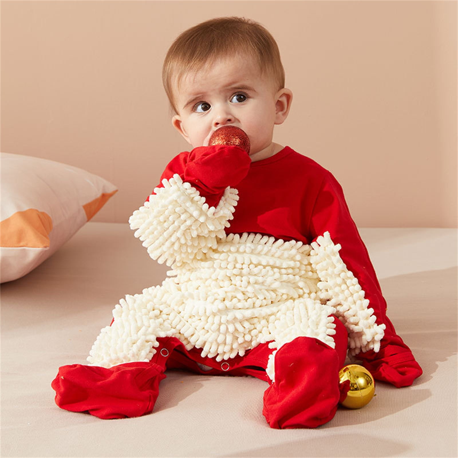 XYIJANI Clearance Baby Onesies Baby Girls Boys Long Sleeved Crawl Jumpsuit Newborn Bag Hand Bag Feet Soiled Mop Suit for 0 To 24 Years Baby Girl Clothes 3-6 Months (Red,85)