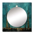 thumbnail image 2 of Designart "Abstract Moon on Retro Teal Lunar Reflections" Transitional Square Mirror Wall Decor Transitional - Large Turquoise Square Bathroom Mirror - Square Printed Wall Mirror Art, 2 of 5