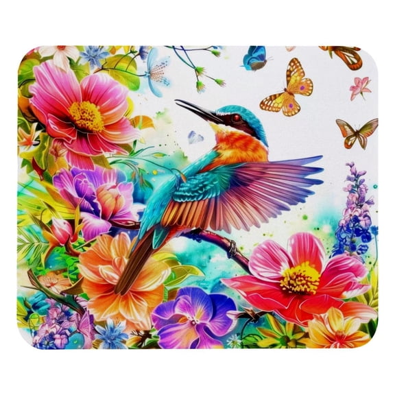 PhooArto Comfortable Mouse Pad Bird Butterfly Foral Print Desktop Mousepad , 21 x 25 cm Mouse Mat, Non-Slip Rubber Base, Improves Speed and Precision