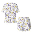 thumbnail image 6 of Rocae Daisies Flowers for Two Piece Sleepwear Pajamas Sets for Women Soft Short-Sleeved Pjs with Lounge Shorts 4X-Large, 6 of 9