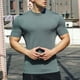 thumbnail image 5 of Blusas y camisas de manga corta y cuello redondo para hombre, blusas informales de verano de color liso con cuello redondo, manga corta y transpirables, blusas de poliéster para hombre., 5 of 8