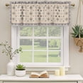thumbnail image 2 of Boho Geometric Curtain Valances for Windows, Kitchen Valance Window Treatments Panel 2 Pack, Retro Rustic Chic Ethnic Abstract Patterned Rod Pocket Short Curtains for Bathroom Bedroom 42 x 12 Inch, 2 of 8