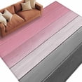 thumbnail image 2 of 6'x9' Area Rugs, Pink Gray Indoor Outdoor Area Rug for Living Room Bedroom, Vintage Country Gradient Wooden Plank Line Washable Bathroom Rugs Kitchen Floor Carpet Mats Home Decor Aesthetic, 2 of 8