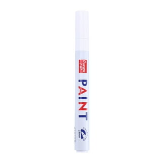FLYMAX White Paint Pen, 6 Pack 0.7mm Acrylic White Permanent Marker White Paint Pens for Wood Rock Plastic Leather Glass Stone Metal Canvas Ceramic