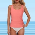 thumbnail image 2 of Ttongbb Women Tankini Tops Full Coverage Removable Pads Long Ruched Swimwear Tops Seaside Vacation Pool Bathing Suit Tops, 2 of 5