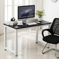 thumbnail image 2 of 110cm Office Computer Desk PC Laptop Wooden Study Write Table Decent High Strength Workstation Home Furniture Black, 2 of 9