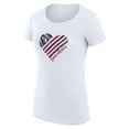 thumbnail image 2 of Women's G-III 4Her by Carl Banks  White Cleveland Guardians Heart Graphic Fitted T-Shirt, 2 of 5