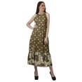 thumbnail image 2 of Moomaya Robe Imprimée Femme Fête Mariage Tenue de Fête Col Licou Robe Maxi en Rayonne, 2 of 4