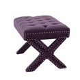 thumbnail image 4 of Posh Living Hazel 19x25" X-Leg Transitional Velvet Ottoman in Purple, 4 of 7