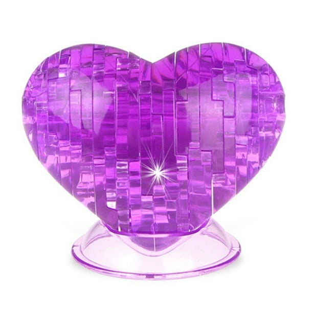 Bloque 3D Rompecabezas De Cristal Corazón Cristal Rompecabezas Modelo Bloque De Construcción Montaje Juguete Educativo DIY Regalo