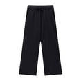 thumbnail image 4 of HBYJLZYG Lounge Pants, Girls Pants Casual Smocked High Waist Pant Loose Wide Leg Long Trousers 4-14 Years, 4 of 8