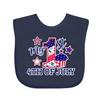 Inktastic My 1st 4th of July with Stars and Cupcake Boys or Girls Baby Bib